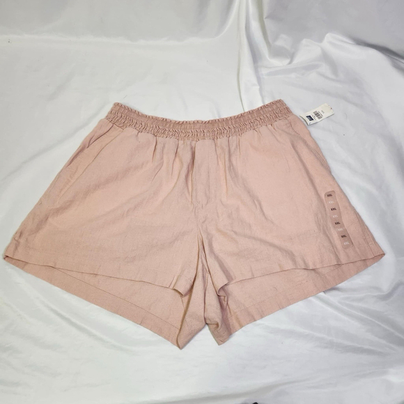Gap Pants - Gap Women’s Linen Blend Pull On Shorts Pink Elastic Waist Size XXL Casual